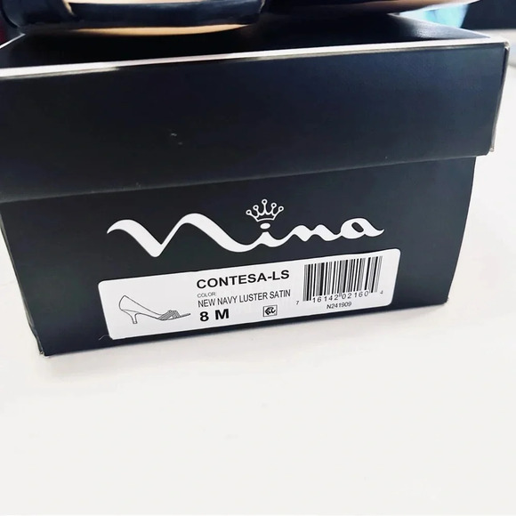 Nina Contesa Heels | New Navy Luster Satin | 8 - Picture 4 of 8